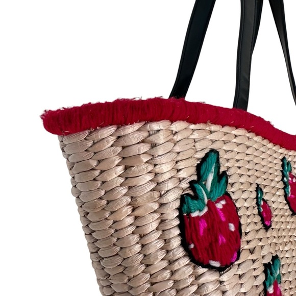 Becksondergaard raspberry tote bag in natural - Picture 6 of 16